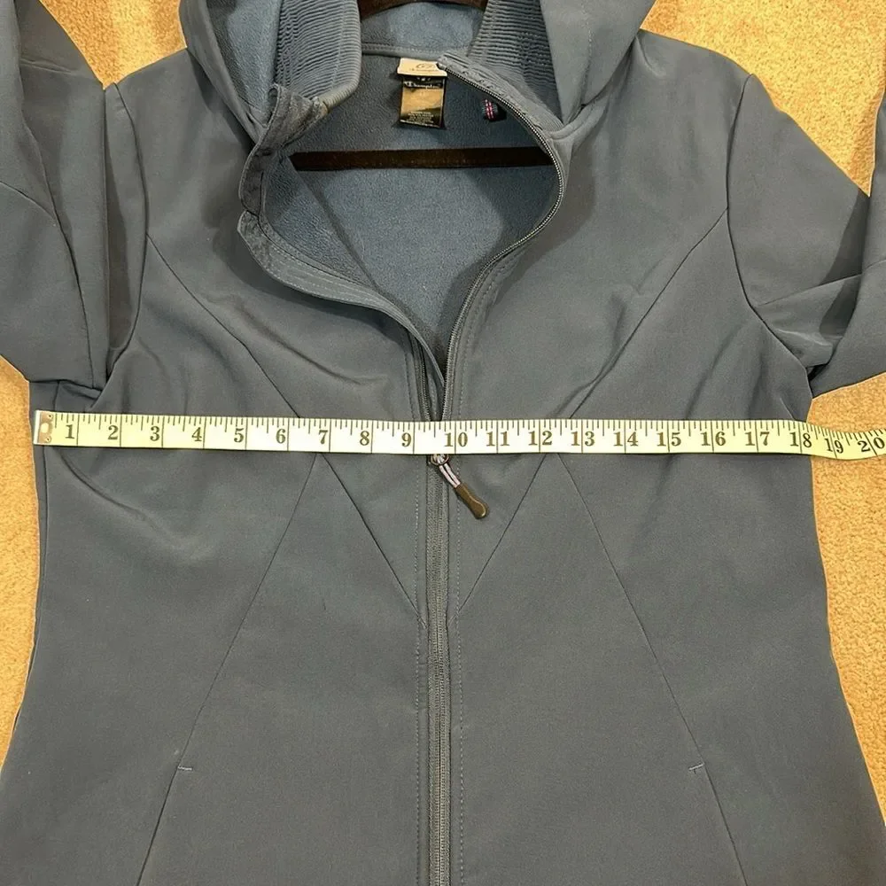 Champion Blue Full Zip Performance Water Resistant Long Coat Hood Women Medium